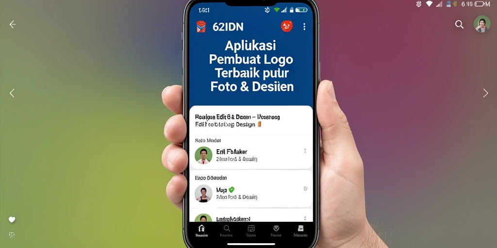 Tampilan antarmuka 62IDN yang sederhana dan efektif untuk pembuatan logo.