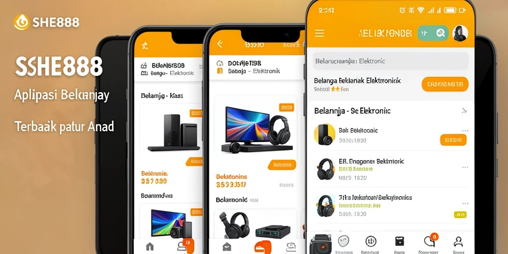Antarmuka aplikasi SHE888 yang sederhana dan efisien.