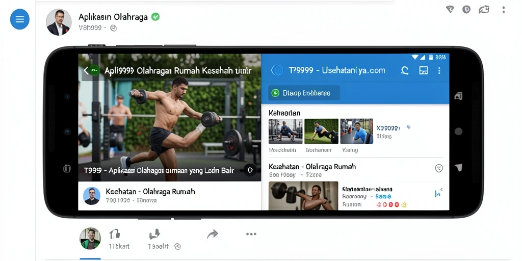 Antarmuka aplikasi T9999 yang interaktif untuk olahraga di rumah.