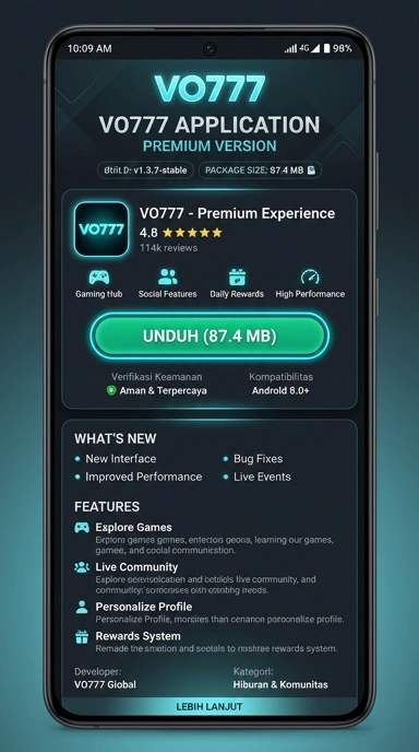 Tampilan halaman APK vo777